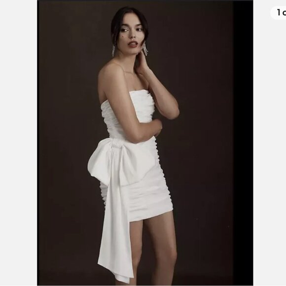 Hutch Gwen Strapless Bow Mini Dress (Anthropologie) - Picture 1 of 6
